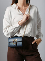 Cross Body Tas Love Bag Icon Leder Pinko Blauw love bag icon A0F1-vue-porte